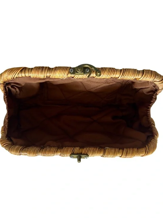 NWOT Amazing Woven Straw Clutch in Brown - Picture 3 of 7